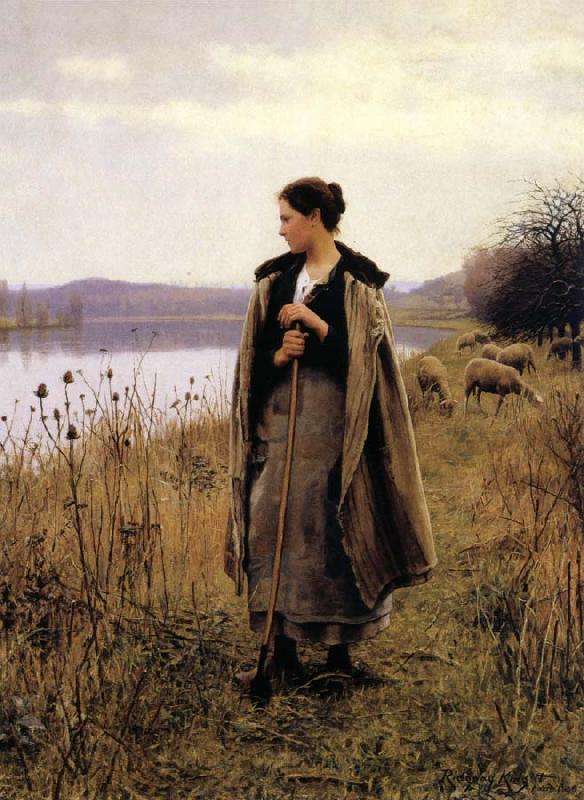 Daniel Ridgeway Knight The Shepherdess of Rolleboise oil painting picture